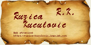 Ružica Kuculović vizit kartica